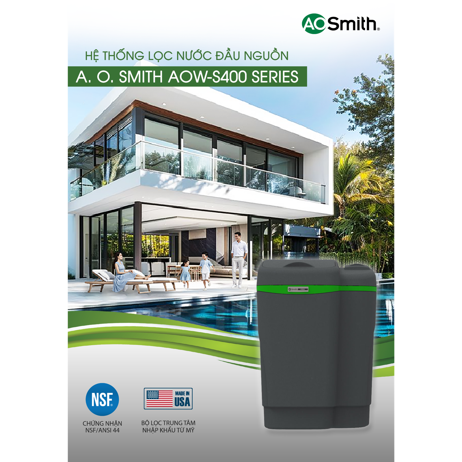 Hệ thống lọc nước đầu nguồn A.O.Smith AOW-S400 SERIES
